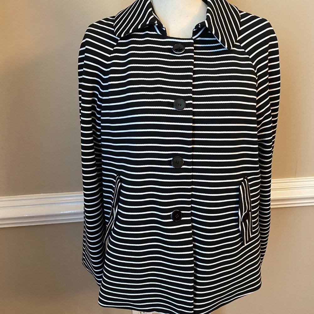 NINE WEST STRIPE JACKET BLACK SIZE 6